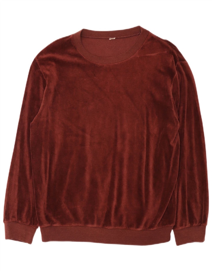 Vintage Homme Top Manches Longues Bordeaux Moyen