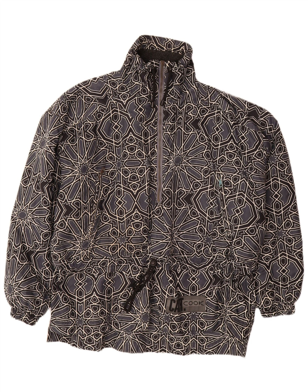 CAPT. COOK Veste Anorak Graphique pour Homme UK 42 XL Gris Géométrique
