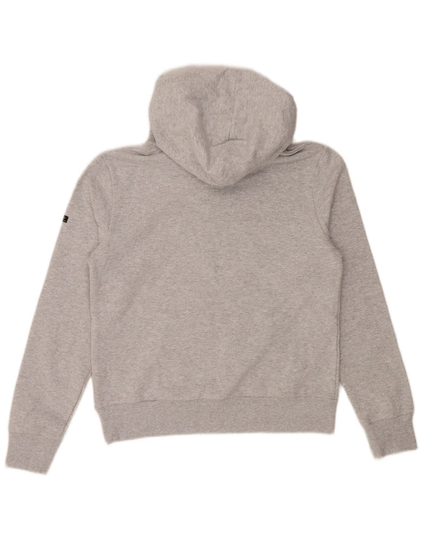 SUPERDRY Pull à capuche graphique pour femme UK 12 Gris moyen Coton