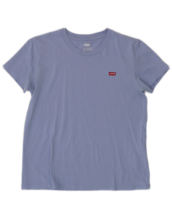 Levi's T-Shirt Femme UK 10 Petit Bleu Coton