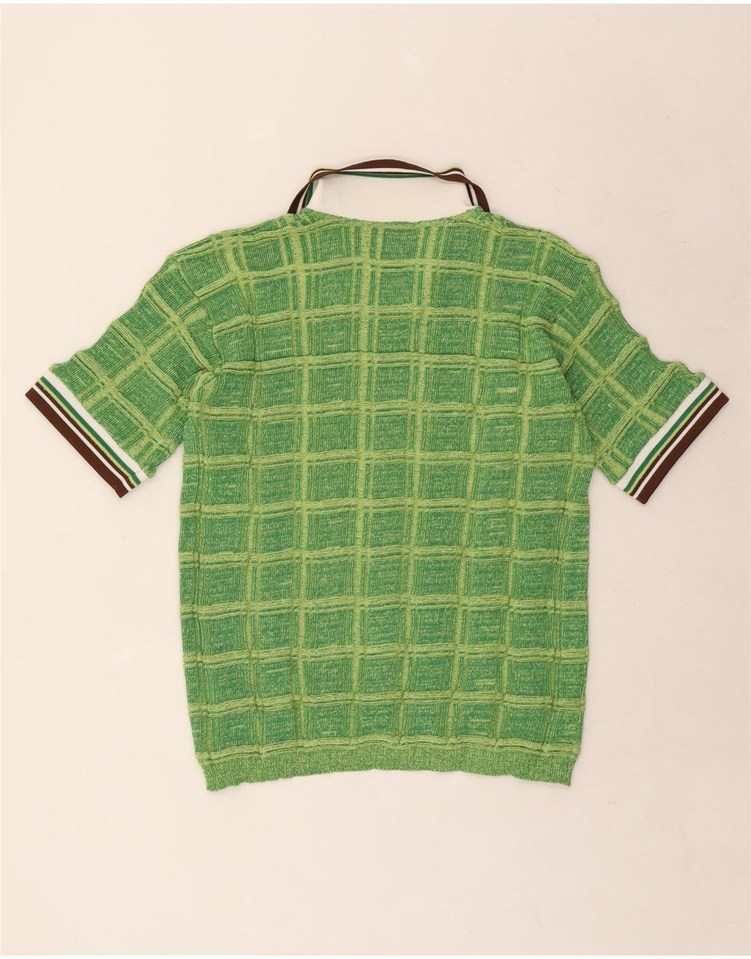 S.Moritz Pull à manches courtes et col polo pour homme Rayé vert moyen
