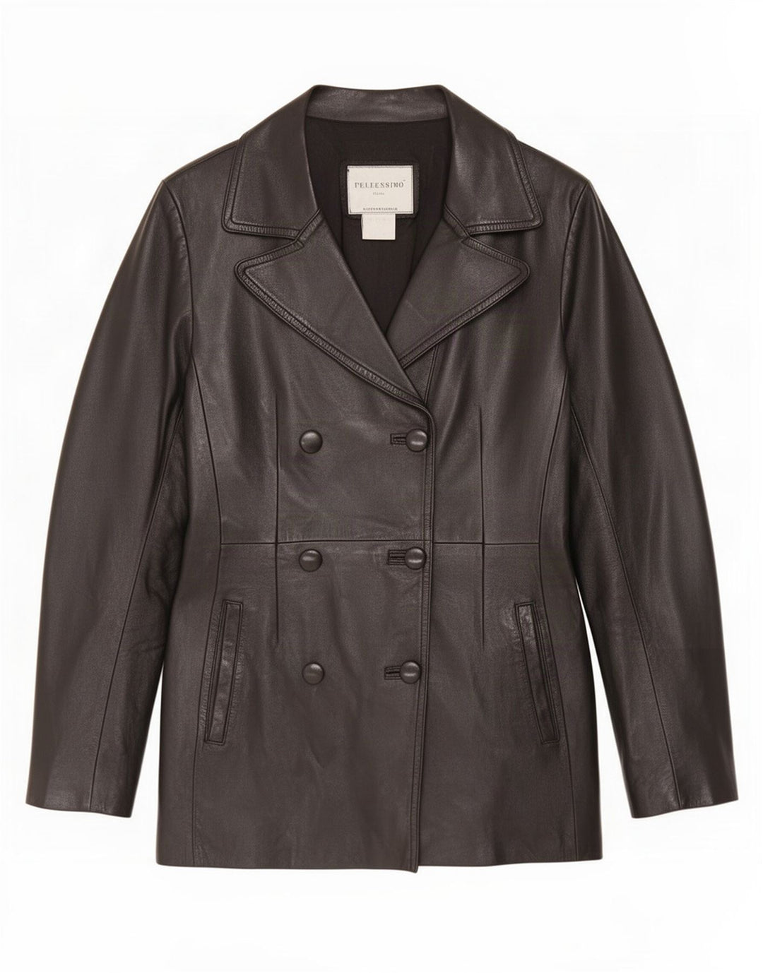 Veste en cuir femme vintage UK 14 Noir Moyen