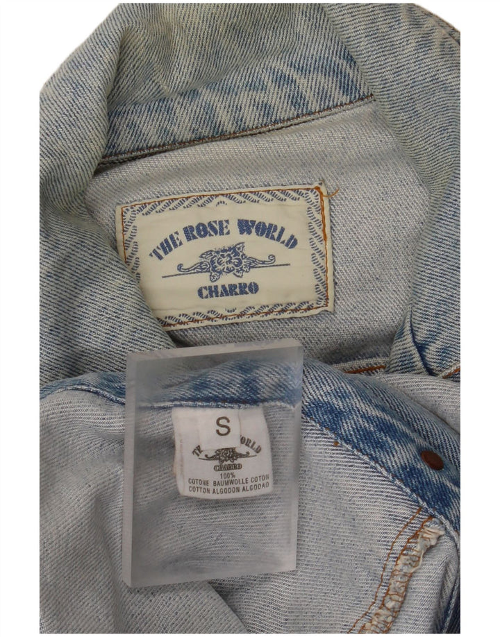 CHARRO Veste en jean surdimensionnée pour femme UK 10 Petit coton bleu