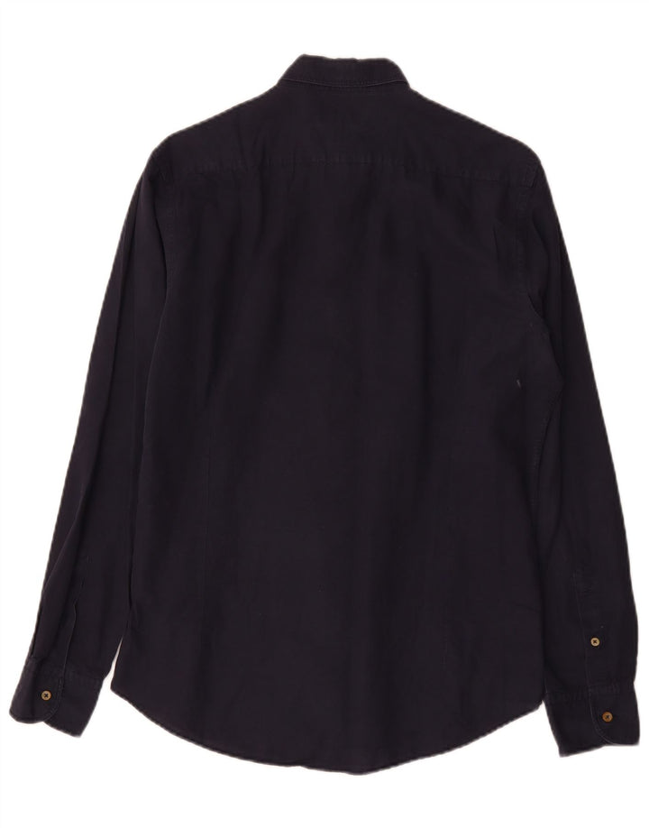 Massimo Dutti Chemise Homme Bleu Marine Moyen Coton