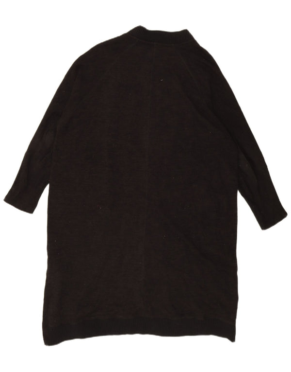 Zara Cardigan long surdimensionné pour femme UK 16 Large Noir Polyester