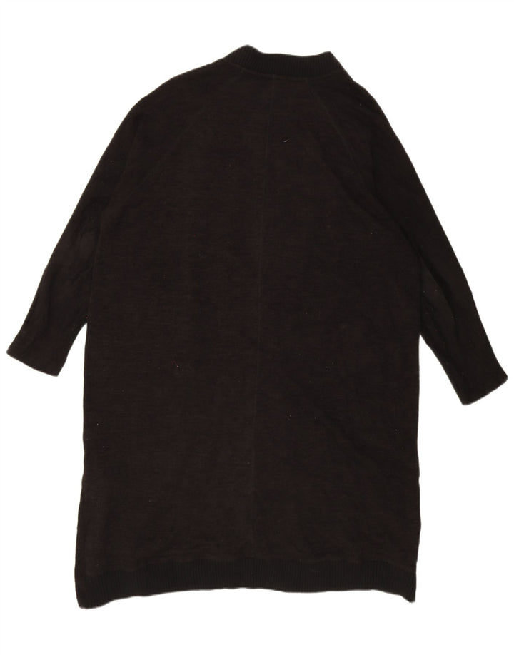 Zara Cardigan long surdimensionné pour femme UK 16 Large Noir Polyester