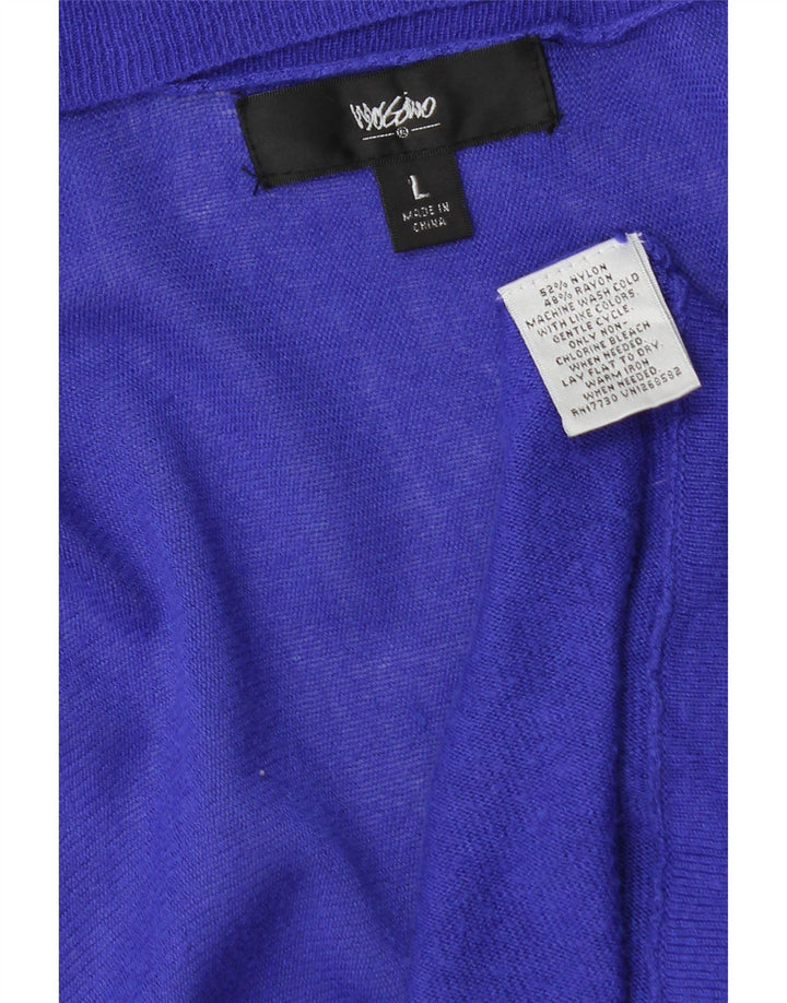 MOSSIMO Womens Longline Open Cardigan Sweater UK 16 Large Blue Nylon Vintage Mossimo and Second-Hand Mossimo from Messina Hembry 
