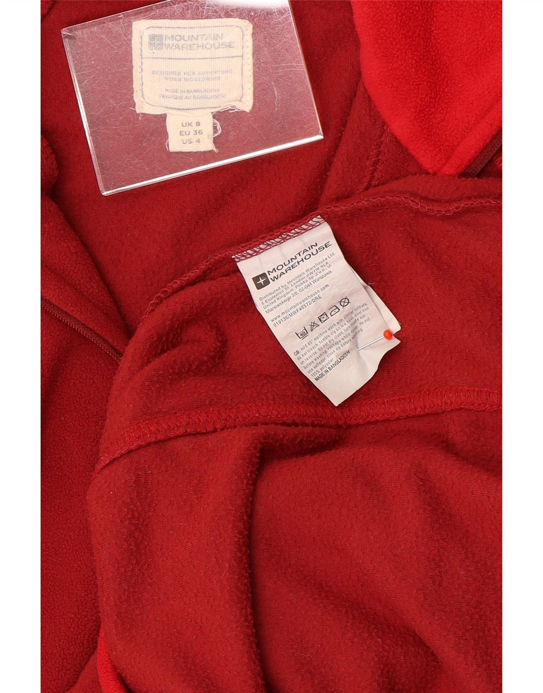 Mountain Warehouse Pull polaire à col zippé pour femme UK 8 Small Rouge Polyester