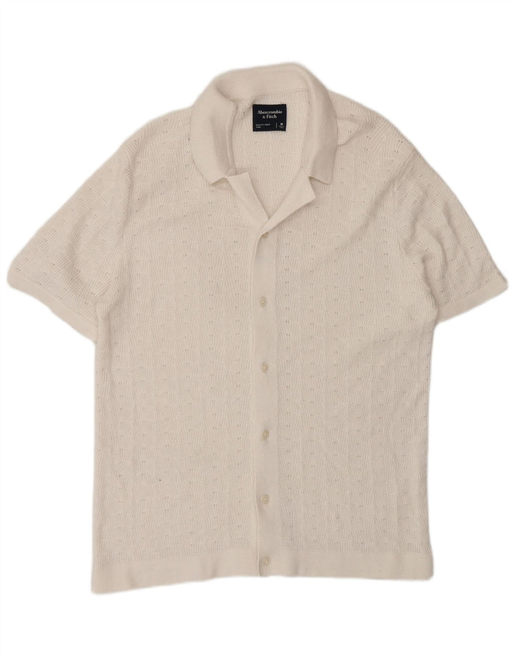Abercrombie & Fitch Chemise à manches courtes pour hommes Blanc moyen
