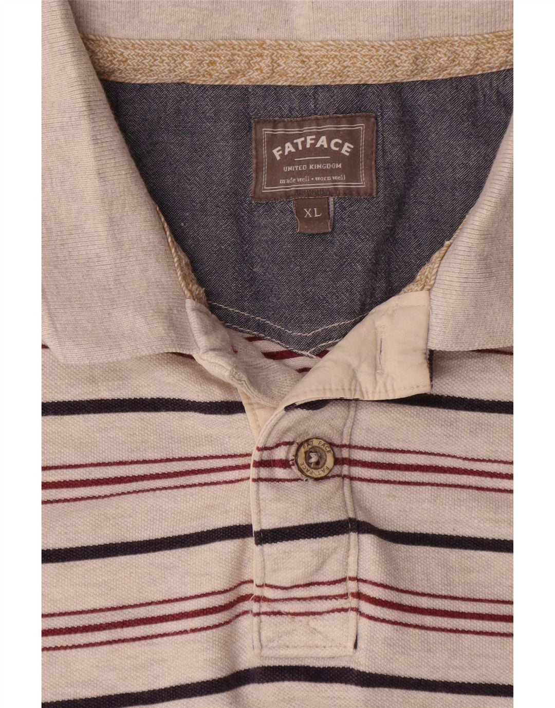 Polo Homme Fat Face XL Gris Rayé Coton