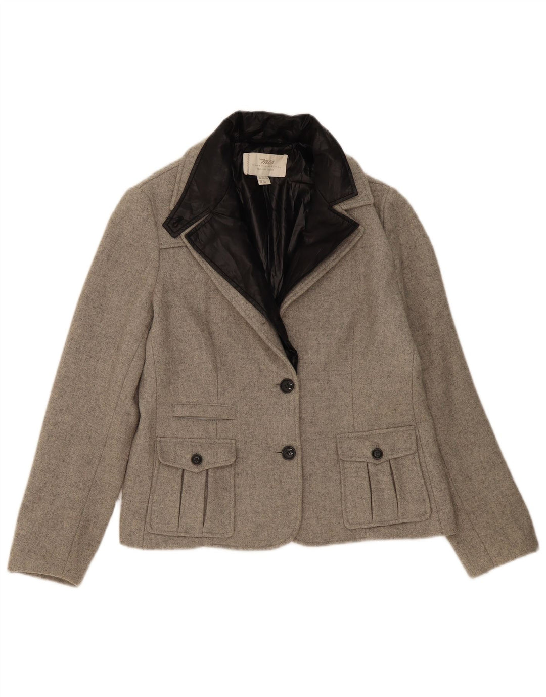 Marlboro Classics Veste Blazer Femme UK 16 Large Gris Colorblock