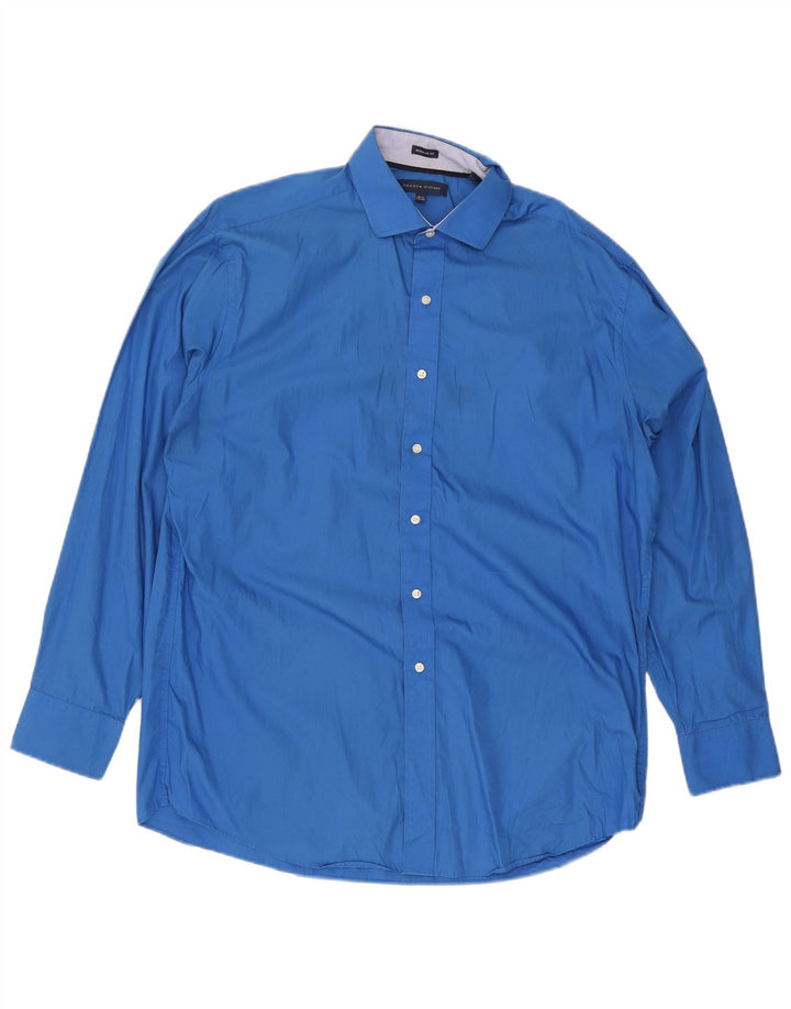 Tommy Hilfiger Chemise coupe régulière pour homme Taille 16 1/2 Grand Bleu