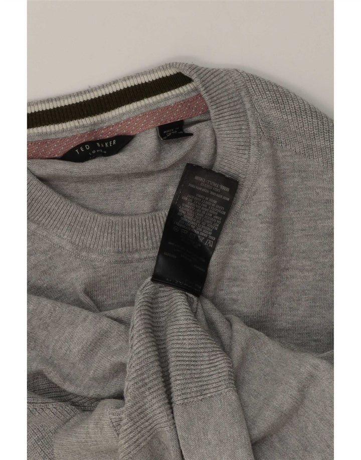 Ted Baker Pull Col Ras du Cou Homme Gris Moyen Coton
