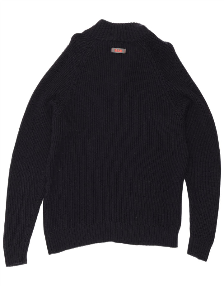 Slam Pull col zippé pour homme en laine bleu marine