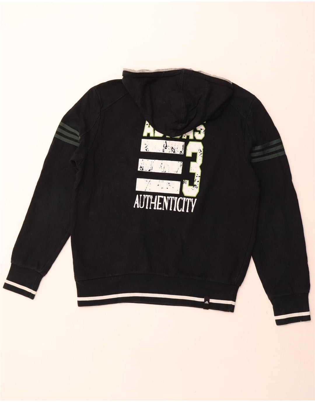 ADIDAS Pull à capuche graphique pour homme avec col zippé UK 40/42 Bleu marine moyen