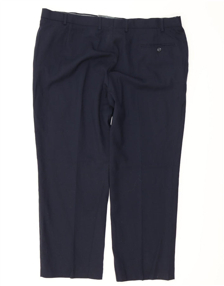 MARKS & SPENCER Pantalon de Costume Regular Fit Homme W42 L29 Laine Bleu Marine