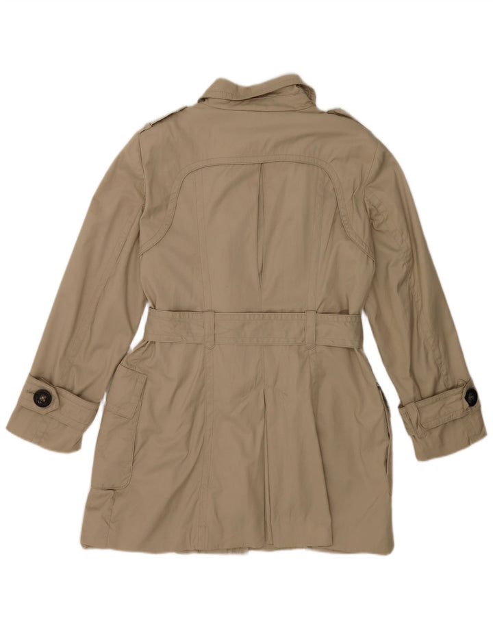 Zara Femme Trench Coat UK 16 Grand Nylon Beige