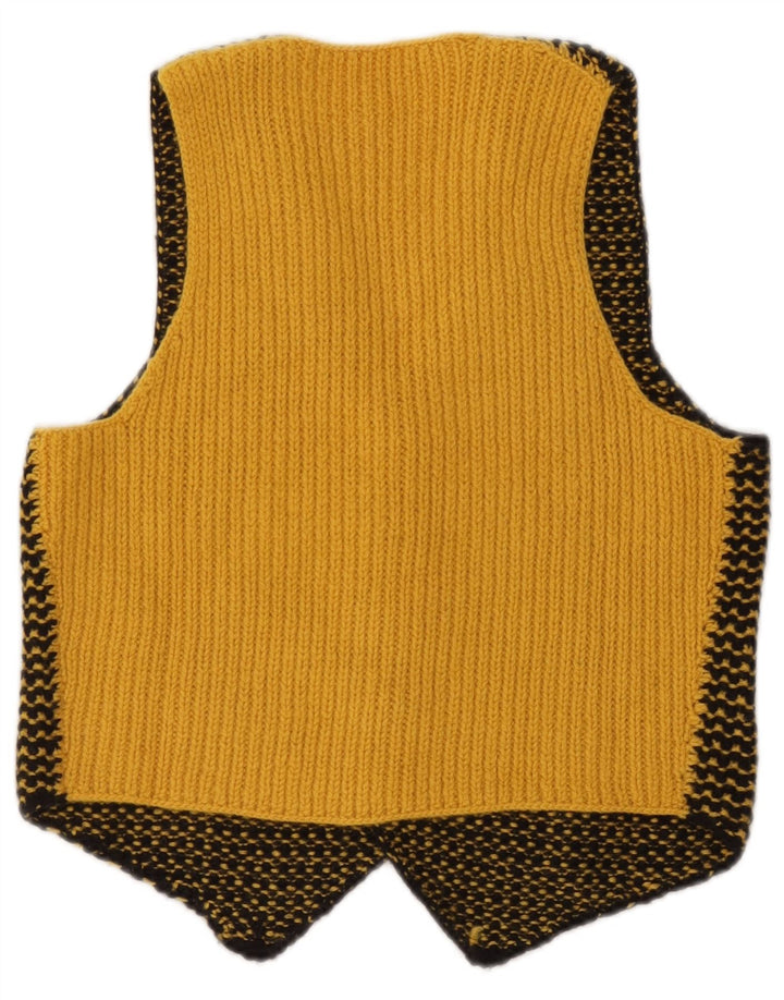 gilet tricoté vintage pour hommes petit jaune rayé