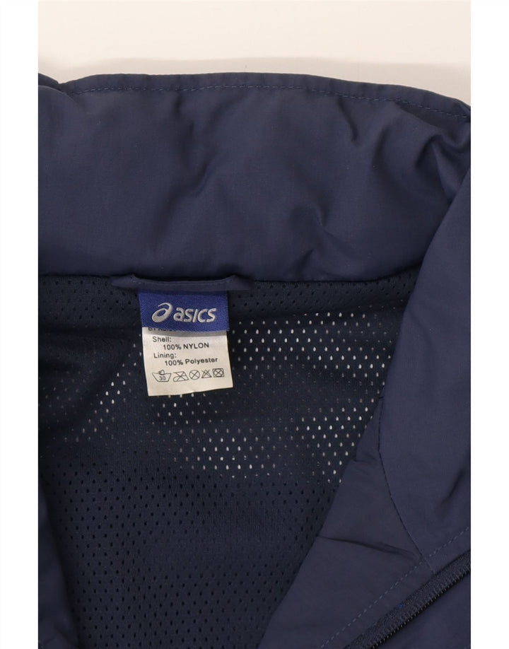 ASICS Veste de Survêtement Graphique Homme Bleu Marine Moyen Colorblock