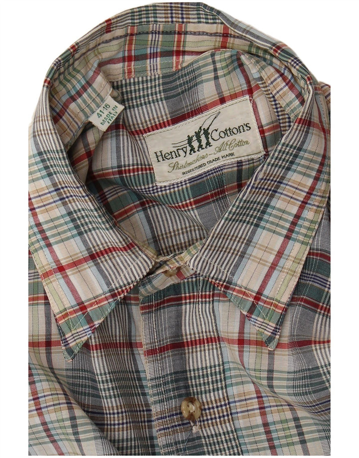 Henry Cottons Chemise en flanelle pour homme Taille 41 16 Grand carreaux multicolores