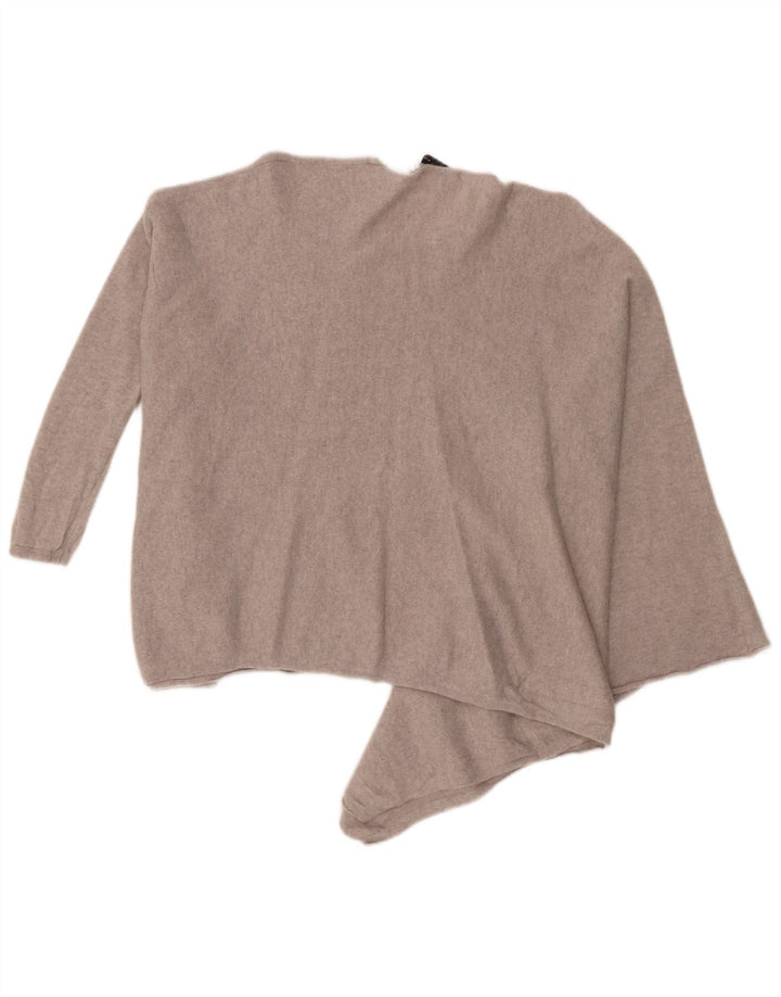 Zara Pull asymétrique à col rond pour femme UK 14 Gris moyen