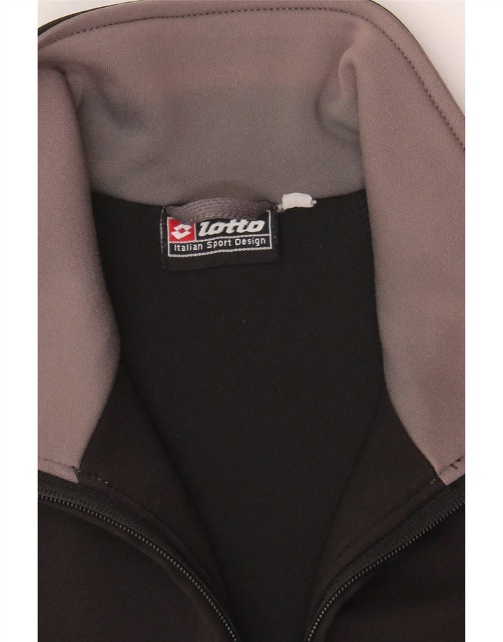 LOTTO Mens Tracksuit Top Jacket Medium Black Vintage Lotto and Second-Hand Lotto from Messina Hembry 