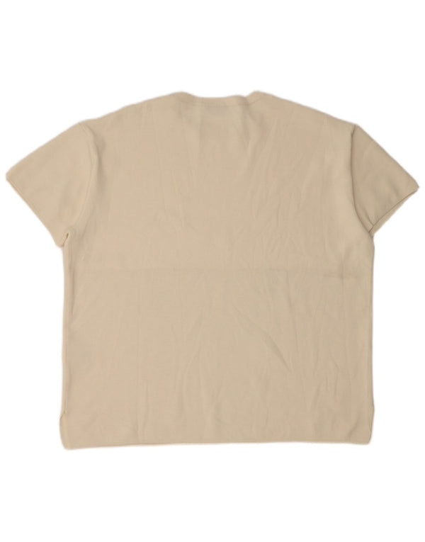 Zara T-shirt surdimensionné pour femme UK 14 Medium Off White Viscose