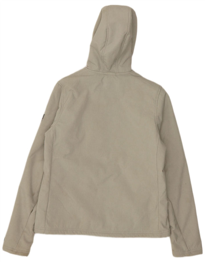Superdry Veste Sherpa à capuche pour femme UK 12 Gris moyen Polyester