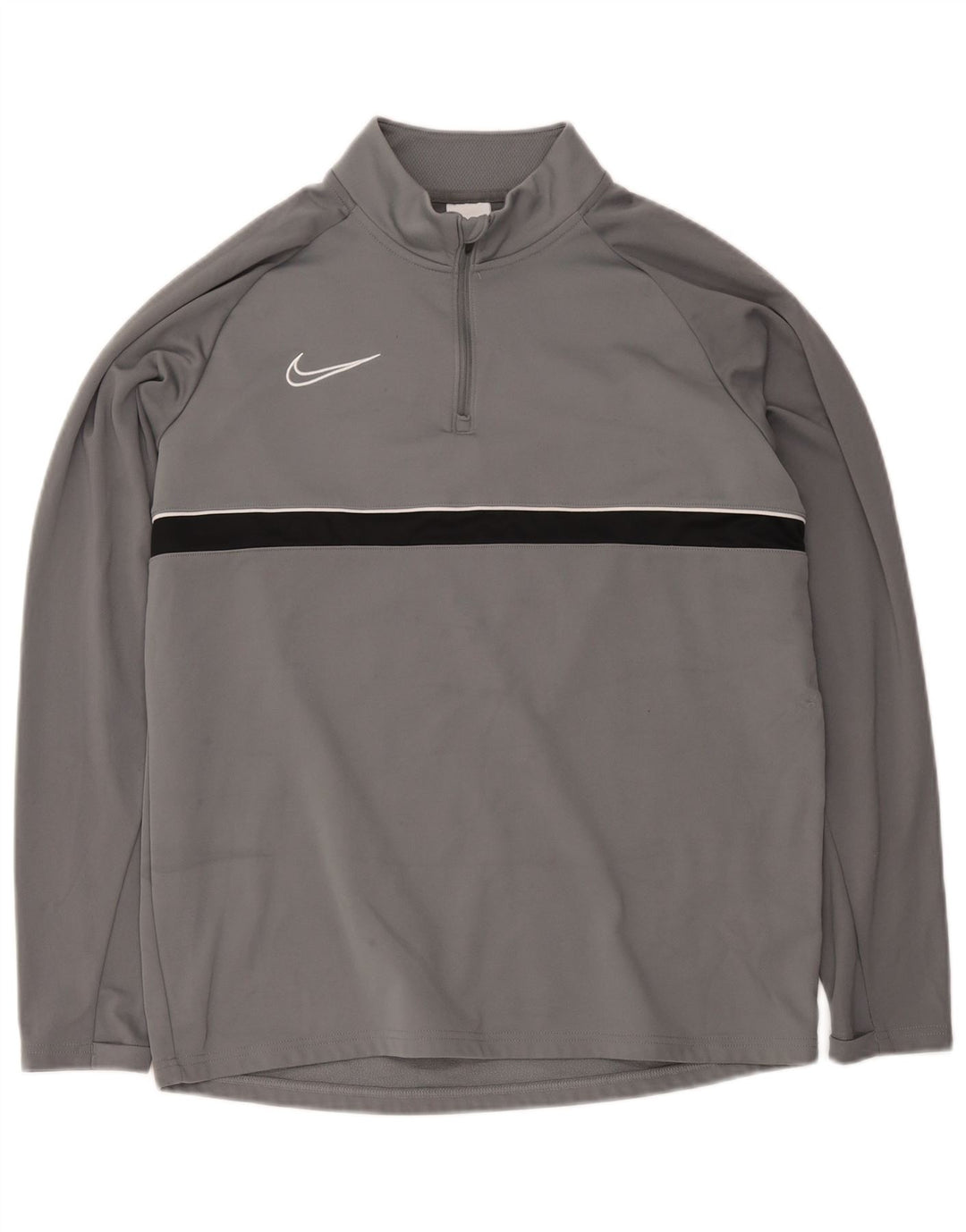 Nike Haut de survêtement Dri Fit Zip Neck pour hommes, grand, gris, color block