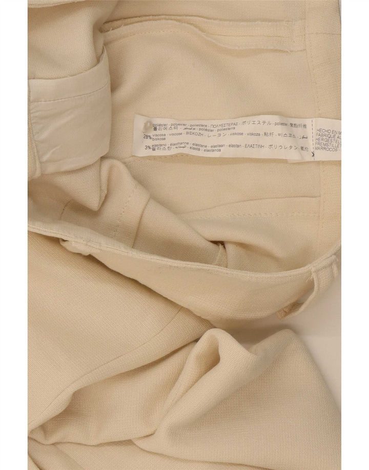 Pantalon décontracté droit femme Zara Medium W32 L33 Polyester blanc cassé