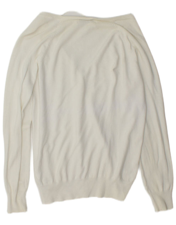 Zara Femme Cardigan Pull UK 18 XL Coton Blanc