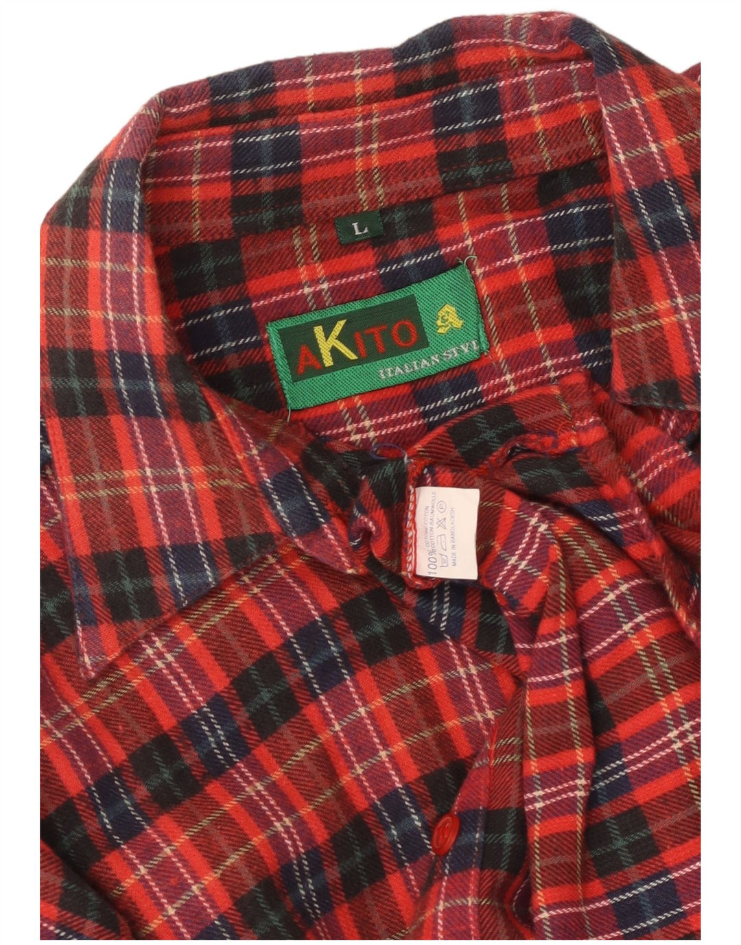 Akito Chemise en flanelle pour femme UK 16 Grand coton à carreaux rouges