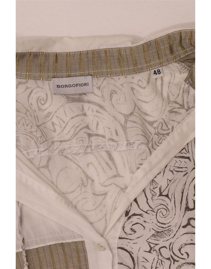 Borgofiori Chemisier à manches 3/4 pour femme IT 48 XL Blanc Patchwork