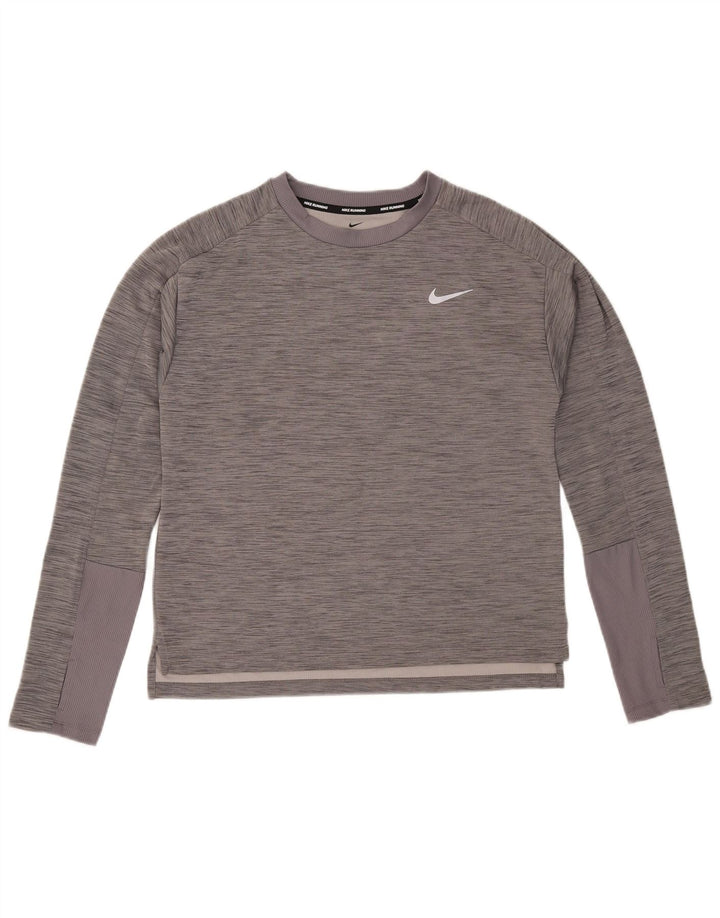 Nike Haut Dri Fit à manches longues pour homme Gris moyen moucheté