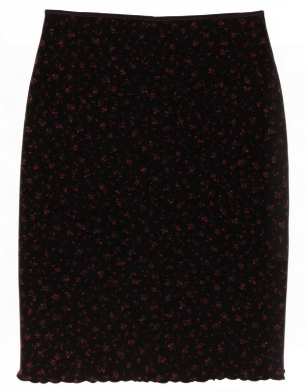 jupe crayon femme vintage W26 XS Noir Floral