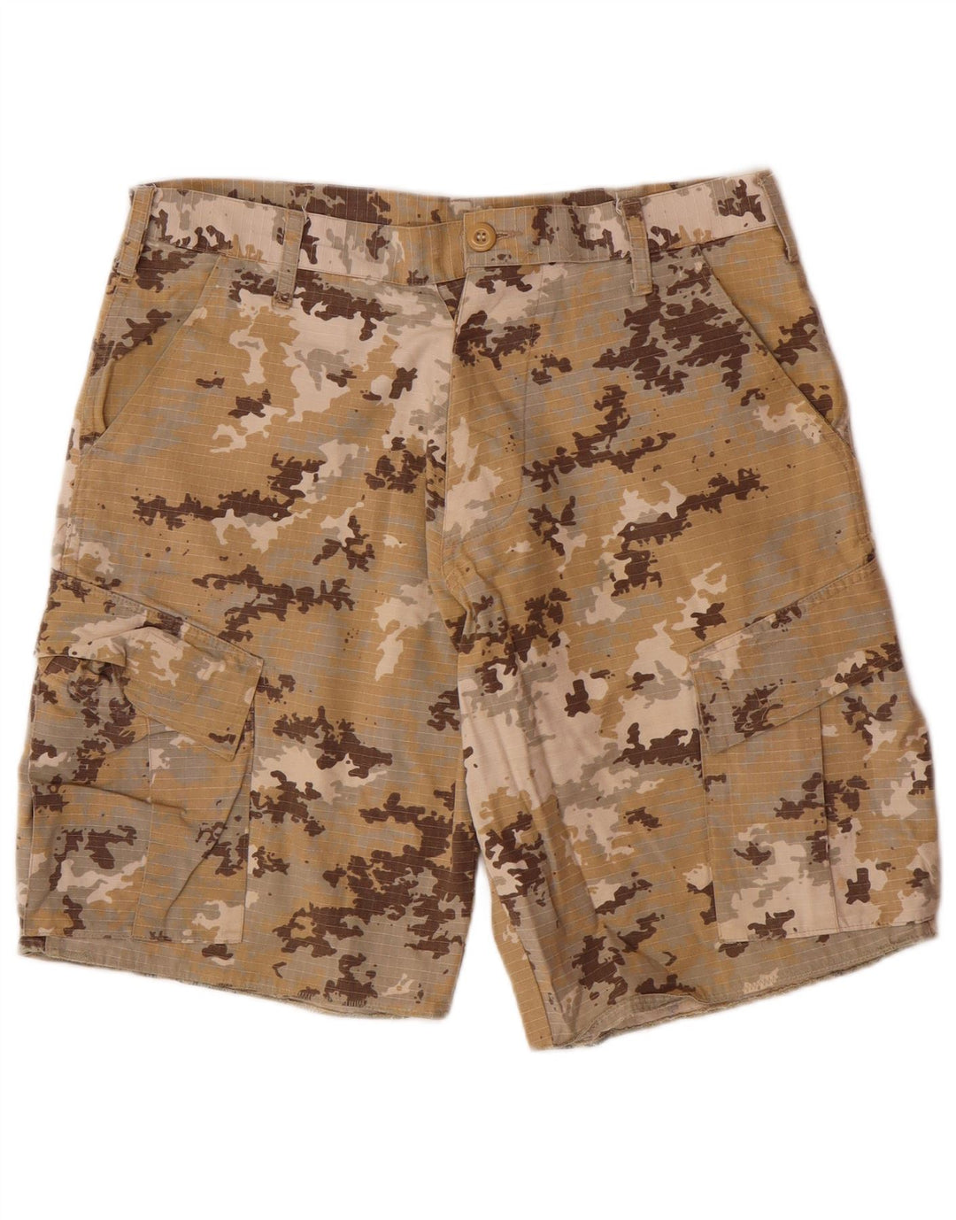 VINTAGE Short cargo régulier pour hommes moyen W32 coton camouflage beige