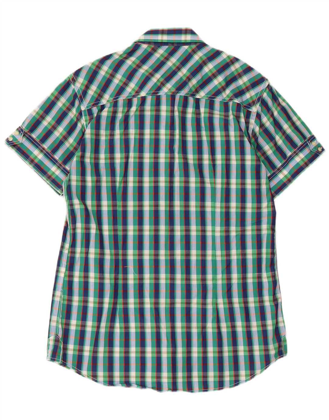 Carrera Chemise militaire coupe slim à manches courtes pour homme, grands carreaux multicolores