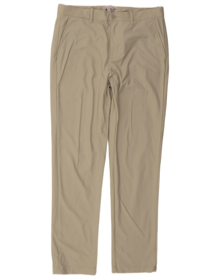 Penguin Pantalon Chino Slim Homme W34 L32 Vert Polyester