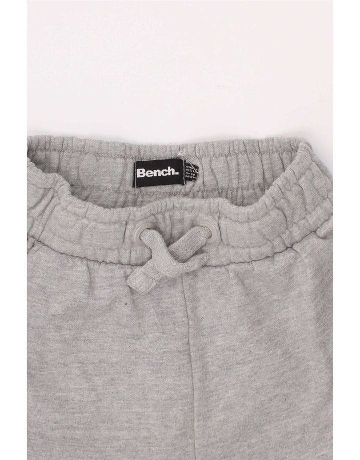 Bench Short de Sport Graphique Garçon 9-10 Ans Gris Coton