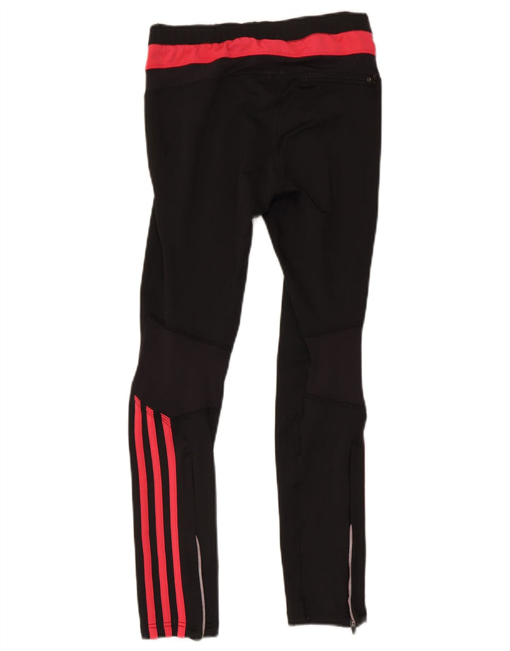 Adidas Leggings Femme UK 12 Polyester Colorblock Noir Moyen