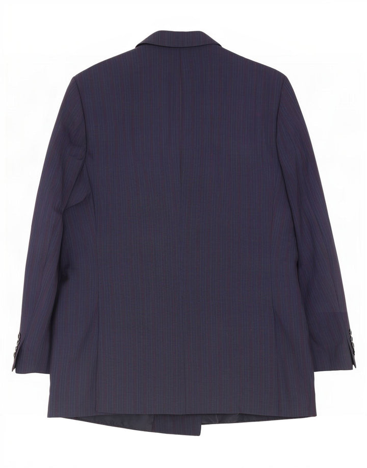 Monti Veste Blazer Croisée Homme IT 56 3XL Laine Rayée Bleu Marine