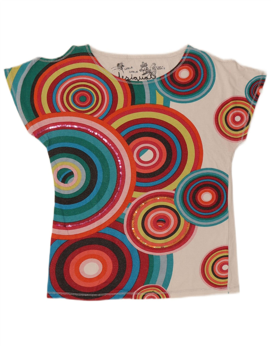 DESIGUAL T-Shirt Fille 11-12 ans Multicolore Géométrique