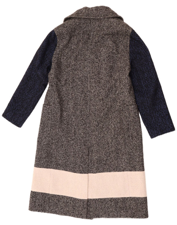 French Connection Manteau croisé pour femme UK 6 XS Gris Colourblock