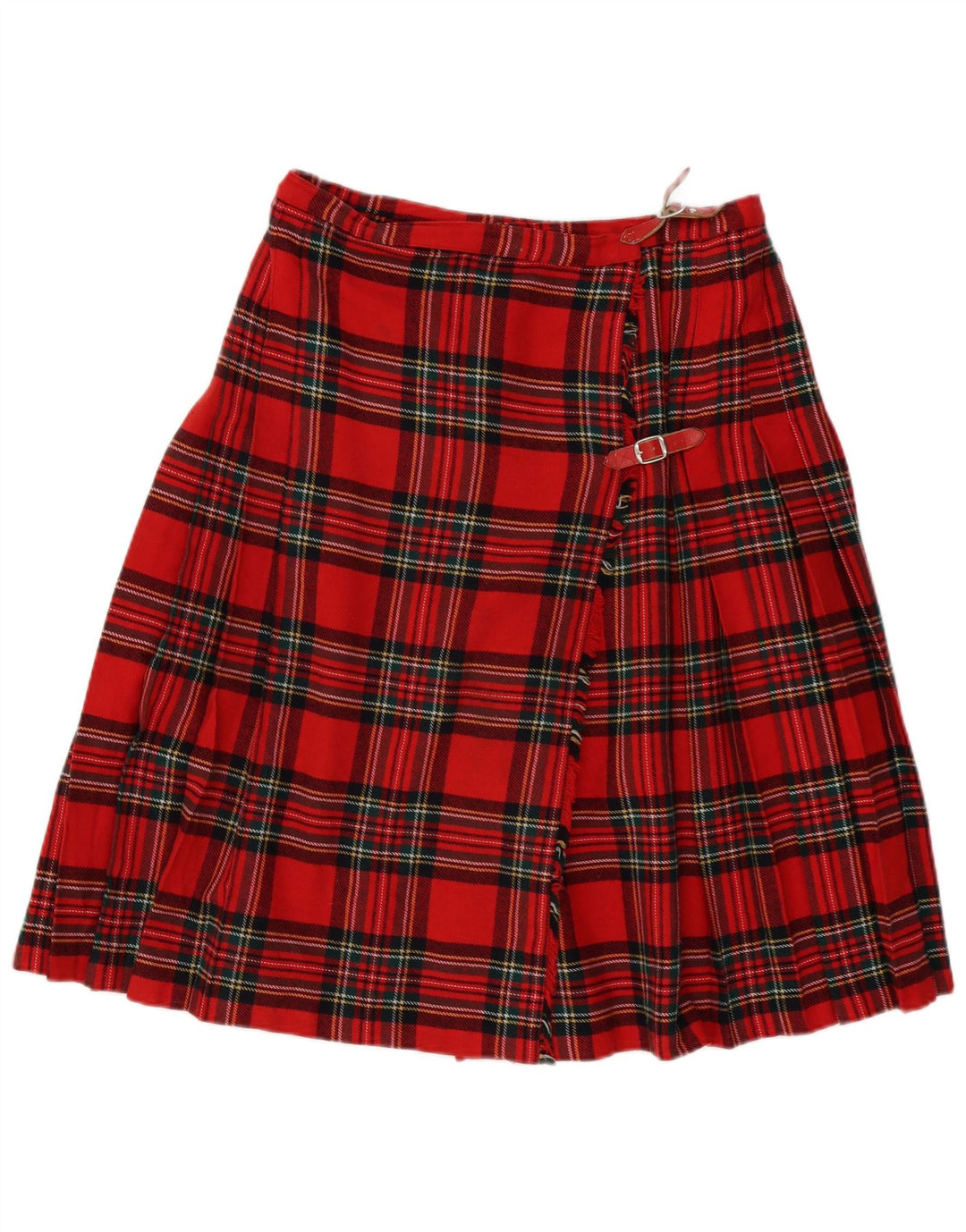 jupe portefeuille plissée femme vintage W32 Grand chèque rouge