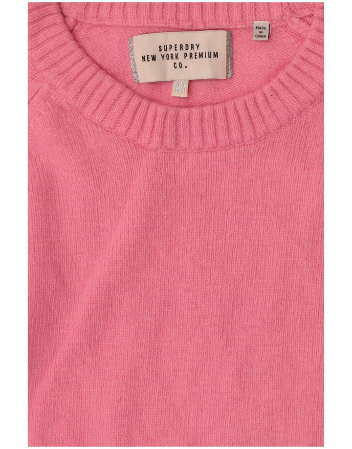 Superdry Pull ras du cou pour femme UK 14 Rose moyen