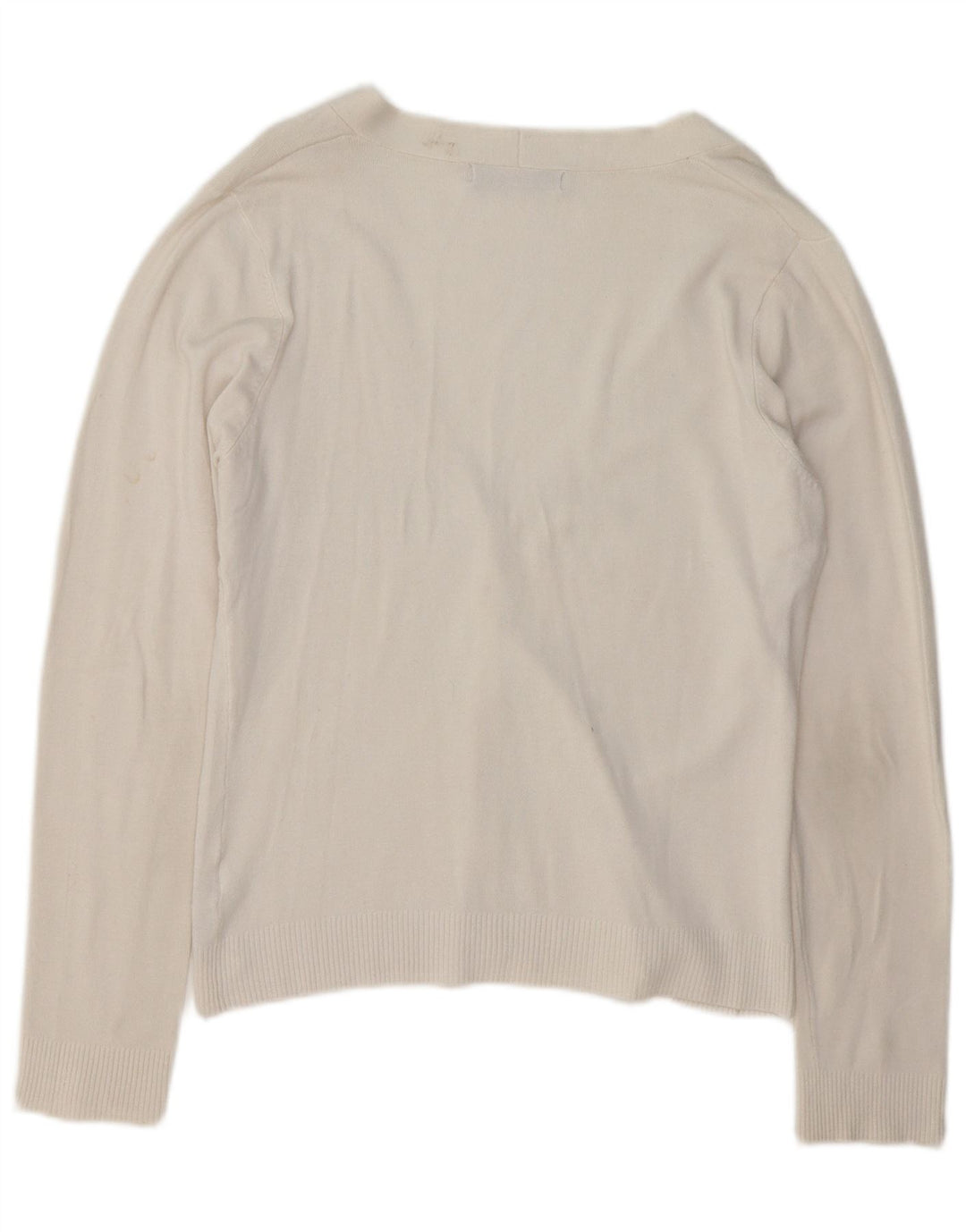Zara Womens Cardigan Sweater UK 16 Grande Rayonne Blanche