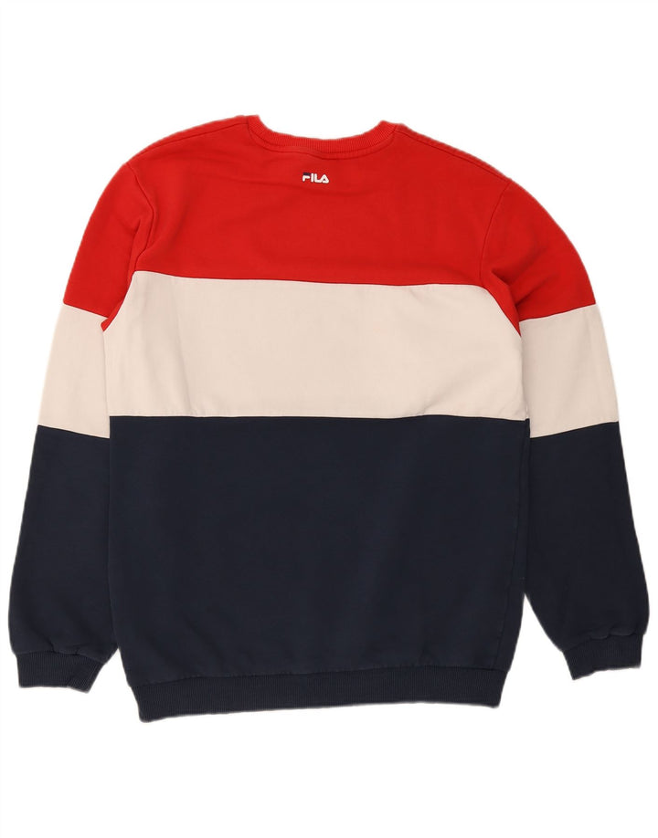 Fila Homme Graphic Sweatshirt Jumper Medium Multicolore Colourblock Coton