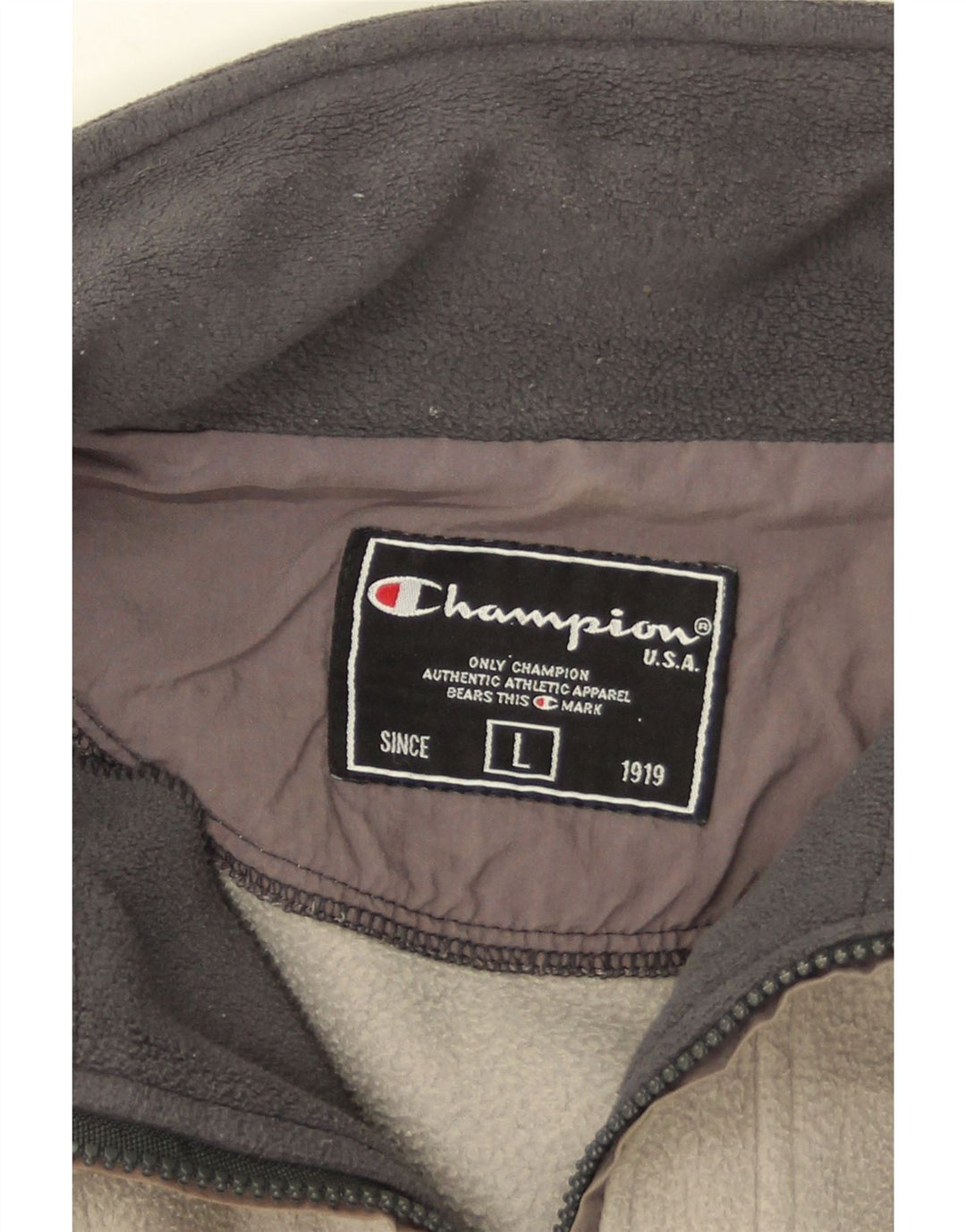 Champion Pull polaire à col zippé pour homme, grand, gris color block