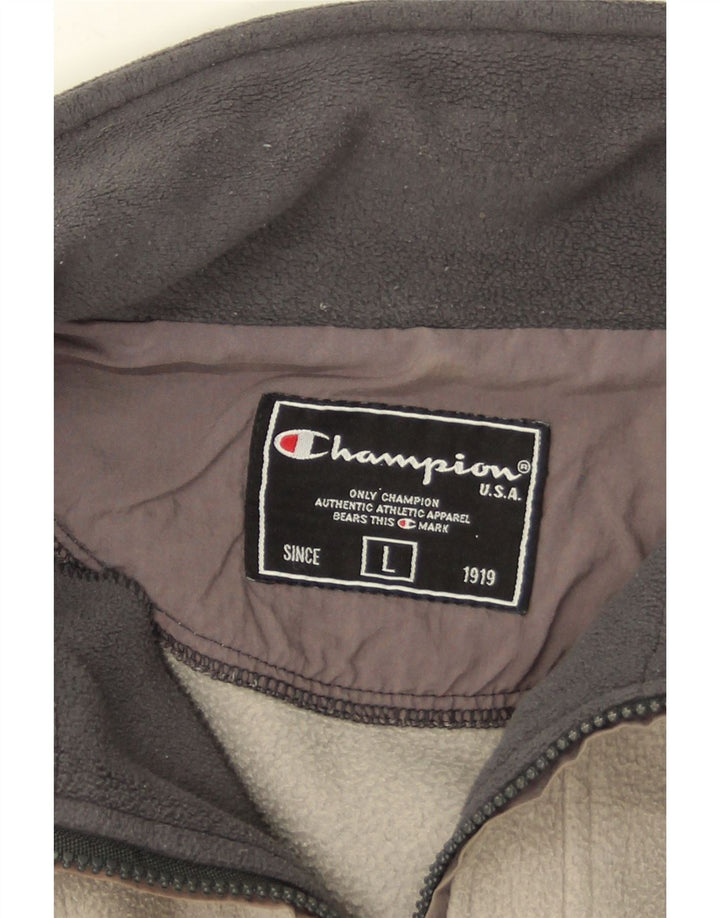 Champion Pull polaire à col zippé pour homme, grand, gris color block
