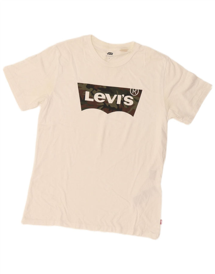 Levi's T-Shirt Graphique Homme Petit Blanc Coton